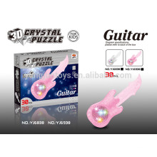 DIY crystal 3D jigsaw puzzle game guitar with music